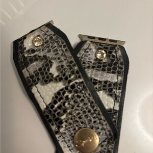 Black and White Snake Print Watch Band